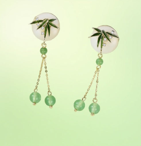Ancient Echoes of Peace: Bamboo Whispers of Serenity Earrings
