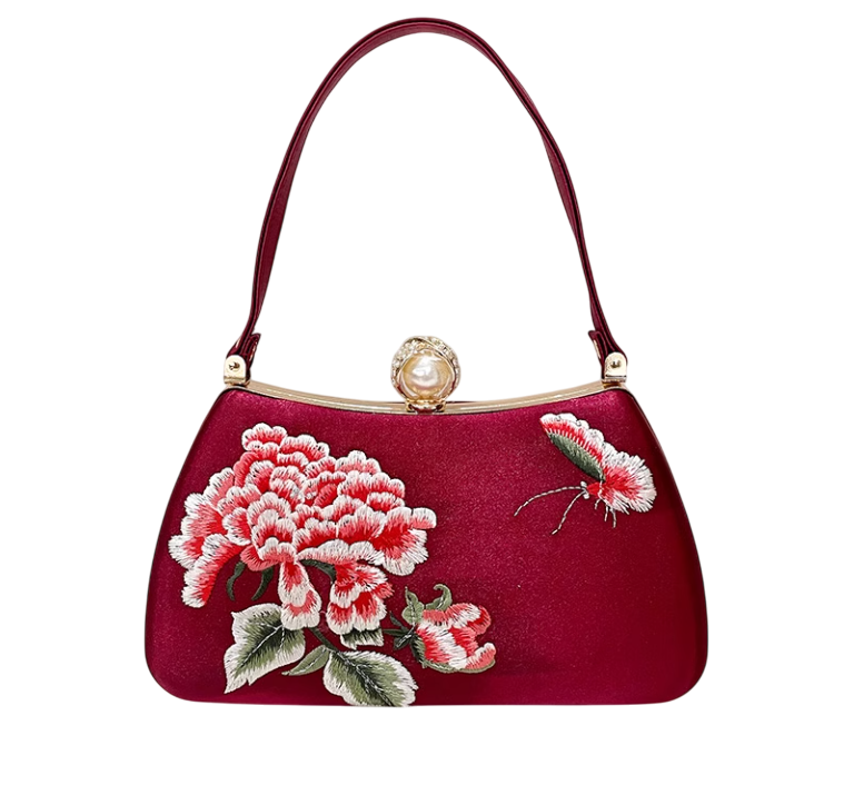 Enchanted Blossom: A Luxurious Handbag Embroidered with Floral Elegance and Abundant Charm