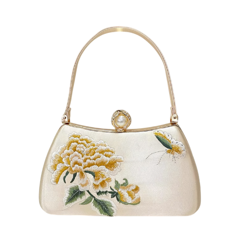 Enchanted Blossom: A Luxurious Handbag Embroidered with Floral Elegance and Abundant Charm