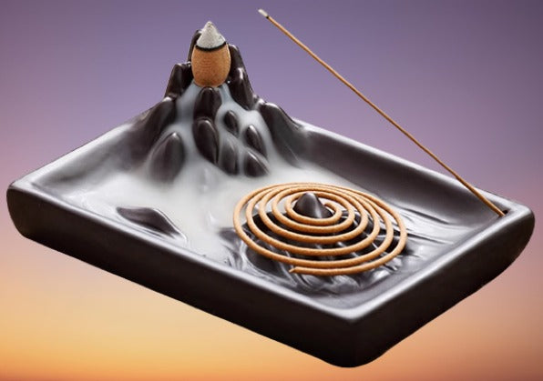 Ethereal Harmony: Celestial Streams and Majestic Peaks Incense Holder