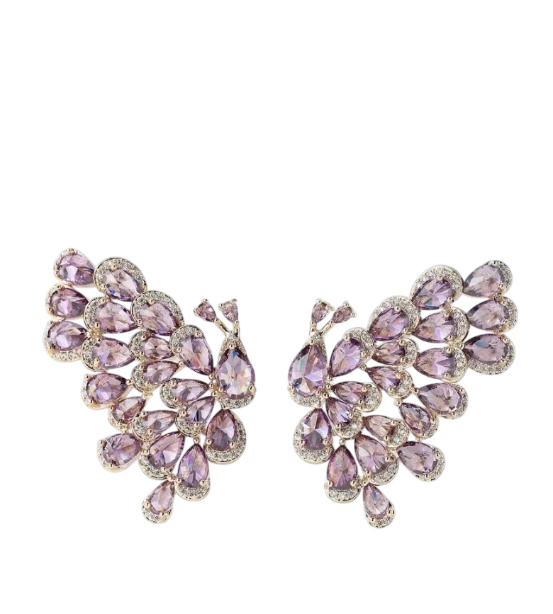 Celestial Amethyst Whisper: Enchanted Butterfly Wings Earrings