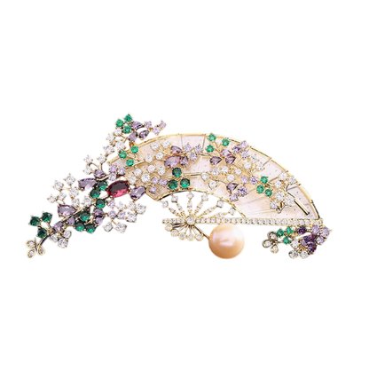 Whispers of Wisteria: A Folding Fan Brooch for the Soul