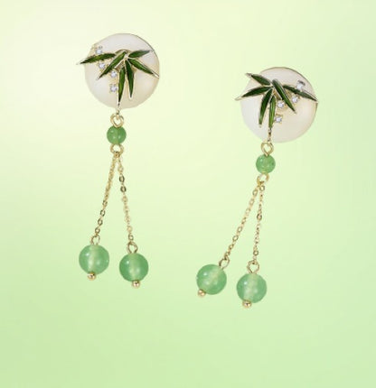Ancient Echoes of Peace: Bamboo Whispers of Serenity Earrings