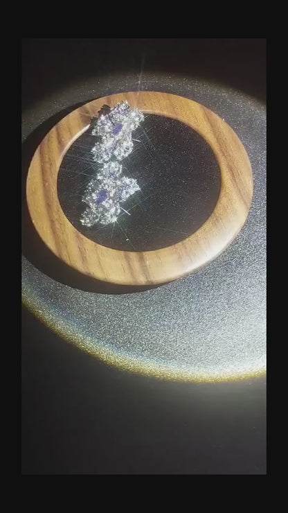 Whispers of Twilight: Enchanted Petals of Azure and Amethyst Earrings