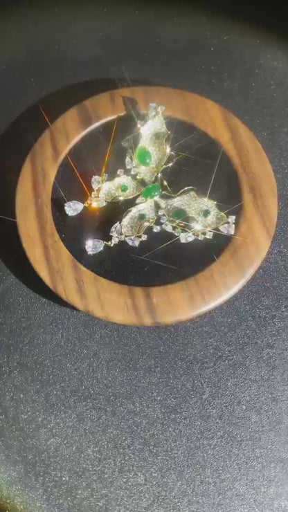 Whispers of Verdant Enchantment: An Emerald Green Butterfly's Gentle Caress Brooch