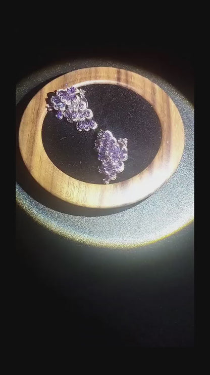 Celestial Amethyst Whisper: Enchanted Butterfly Wings Earrings