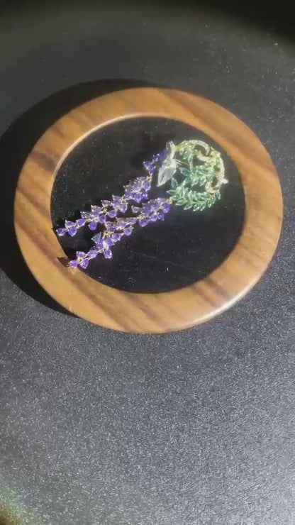 Aurora's Eastern Reverie: Lavender Wisteria Tassel Brooch